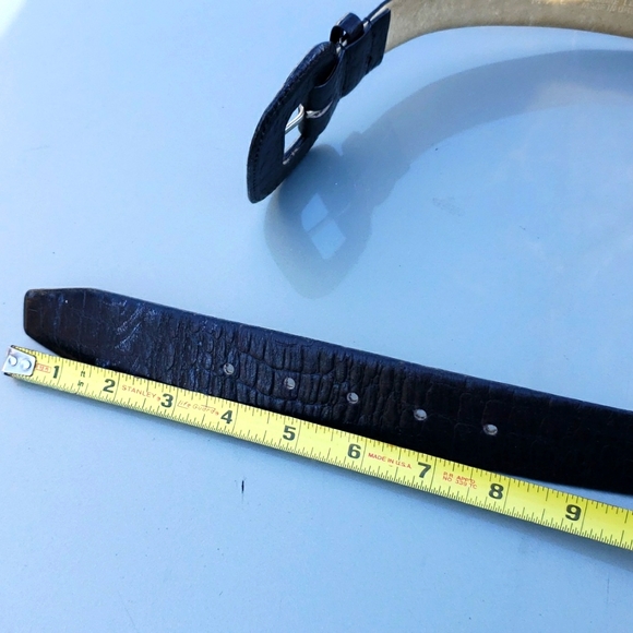 Vintage The RITZ ACCESSORIES Textured  LEATHER Black Belt  M / L - Picture 3 of 5